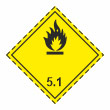Знак перевозки опасных грузов «Класс 5.1. Окисляющие вещества» (пленка, 300х300 мм)